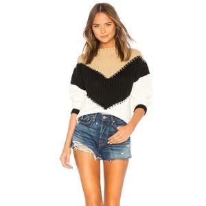 B45. TULAROSA Colorblock Chevron Knit Sweater Top Small $128 Tularosa